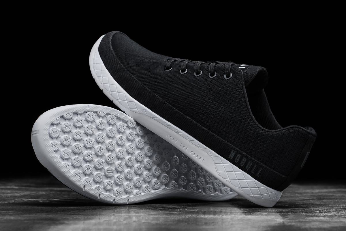 Nobull Canvas Trainer Fitness Schoenen Heren Zwart Wit | 827150-WXA
