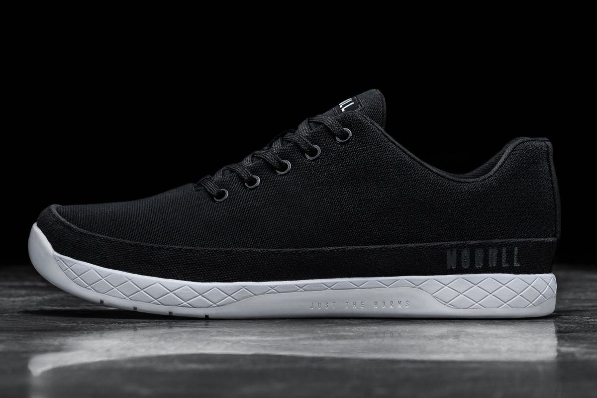Nobull Canvas Trainer Fitness Schoenen Heren Zwart Wit | 827150-WXA
