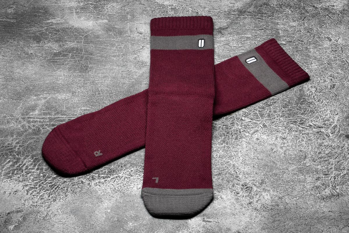 Nobull Crew Sokken Dames Donkerrood Donkergrijs | 732041-ZTI