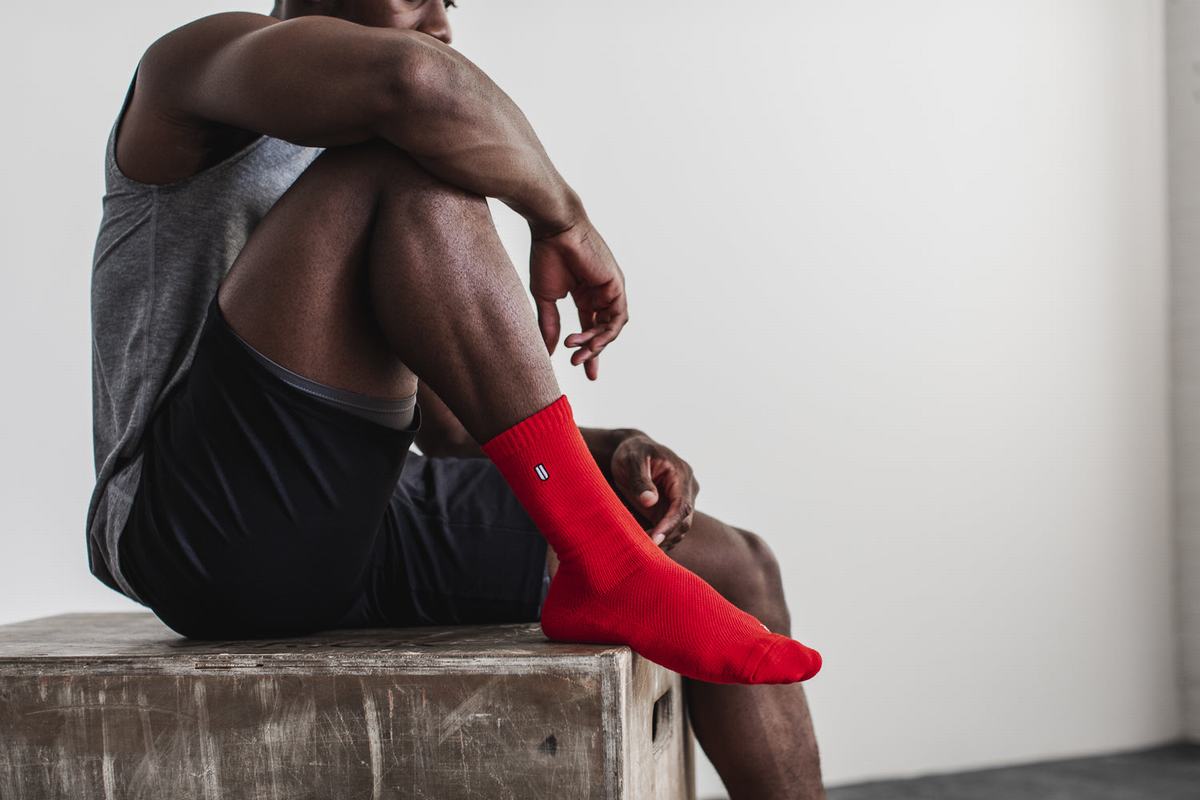Nobull Crew Sokken Dames Rood Wit | 762048-QYZ