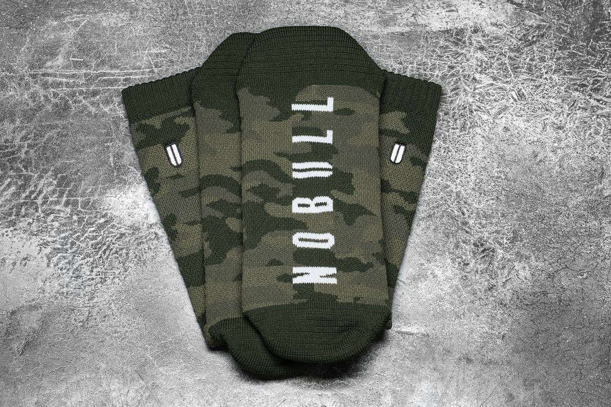 Nobull Crew Sokken Heren Groen Camo | 734215-QRE