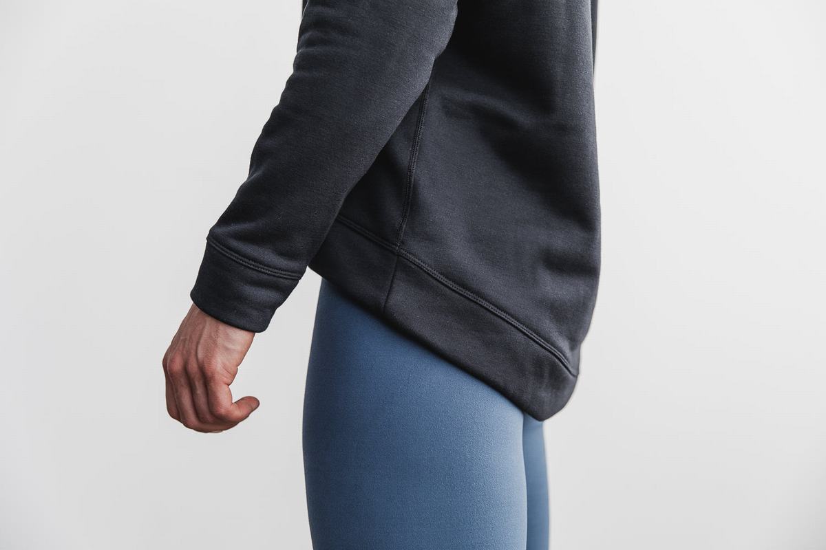Nobull Crew Sweatshirts Dames Zwart | 983452-ZFU