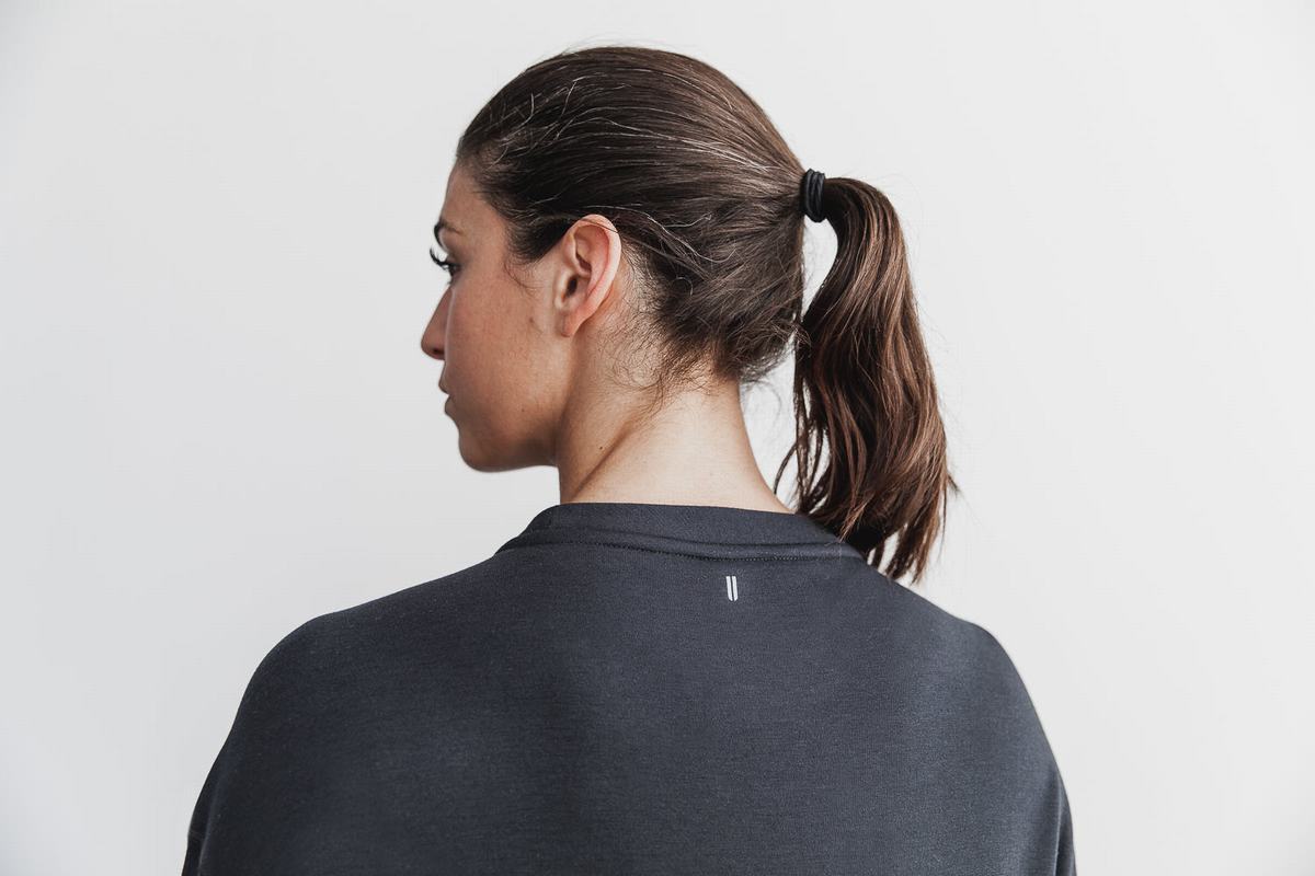 Nobull Crew Sweatshirts Dames Zwart | 983452-ZFU