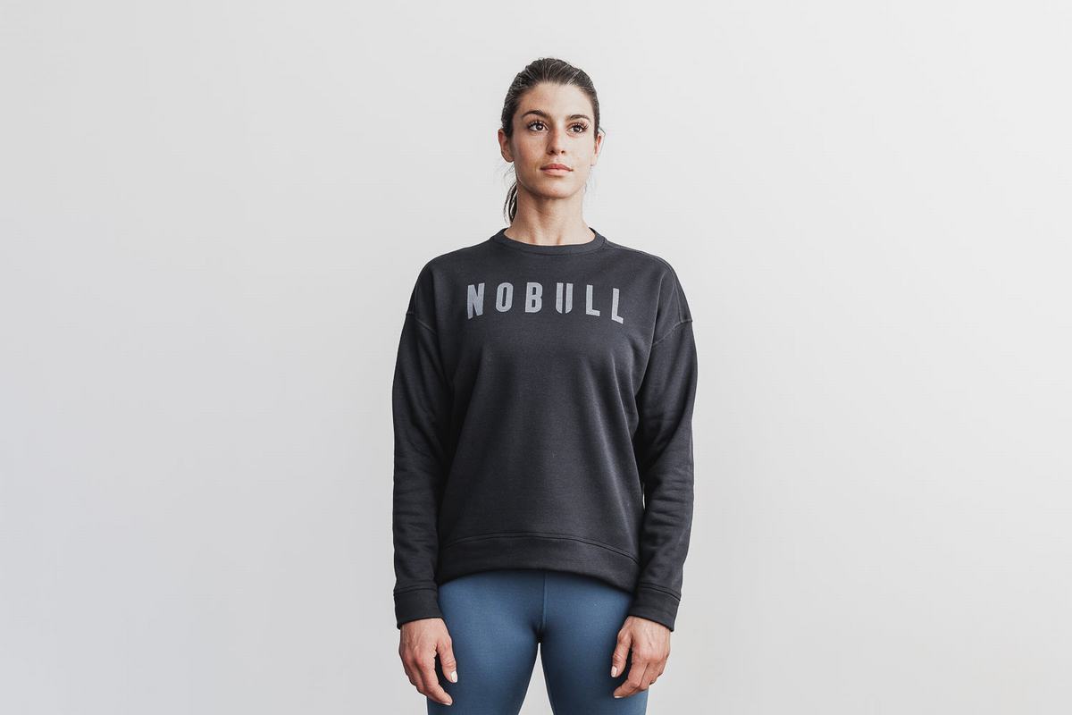 Nobull Crew Sweatshirts Dames Zwart | 983452-ZFU