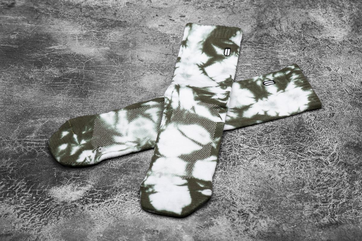 Nobull Crew Tie-Dye Sokken Dames Wit Groen | 746291-MAO
