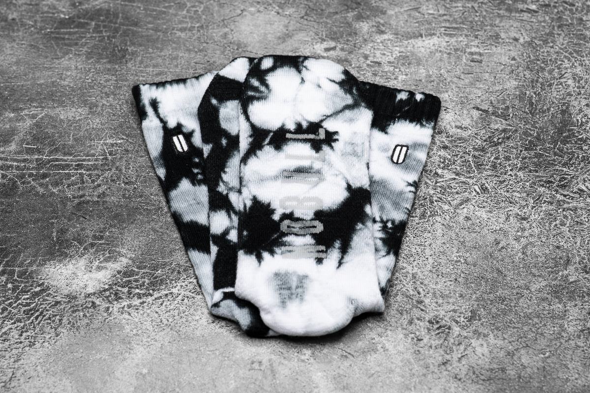 Nobull Crew Tie-Dye Sokken Dames Wit Zwart | 762901-ZFH