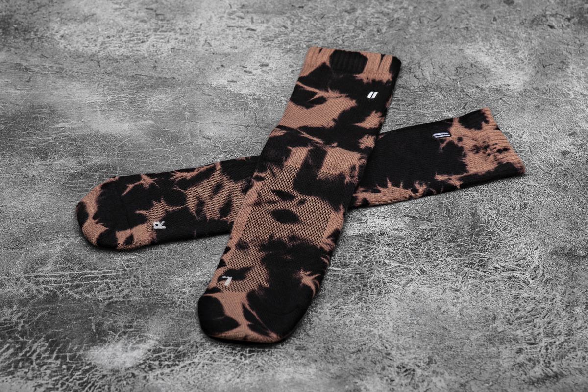 Nobull Crew Tie-Dye Sokken Dames Zwart | 736402-AMX