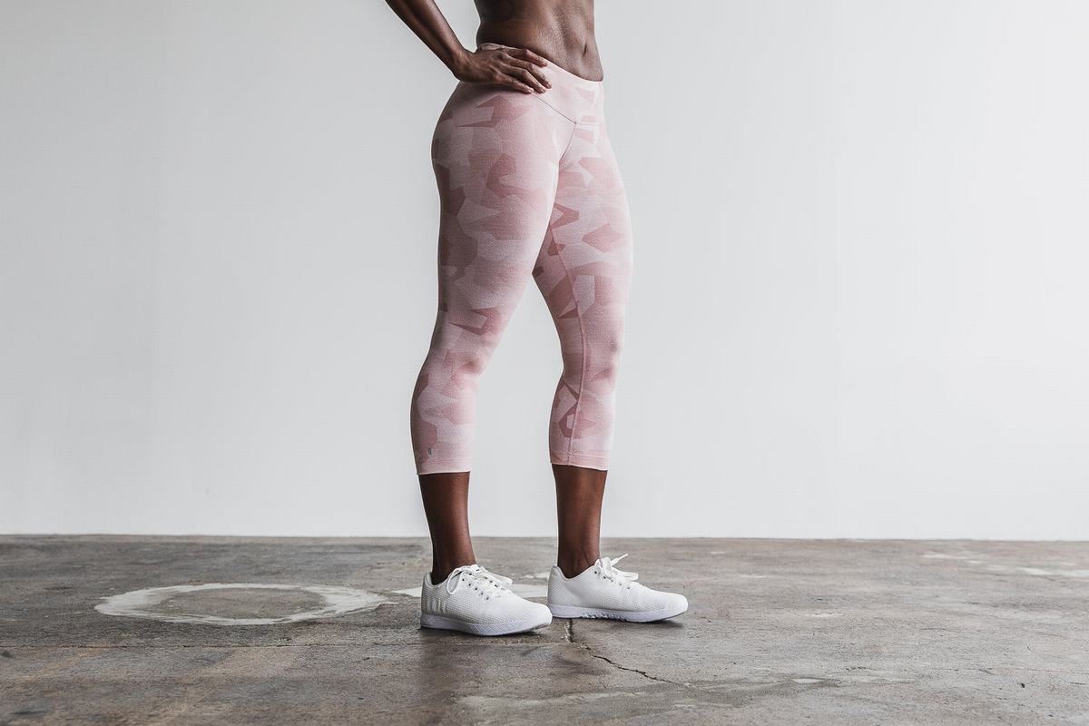 Nobull Crop Melange Hardloopbroek Dames Roze Camo | 930725-JFD