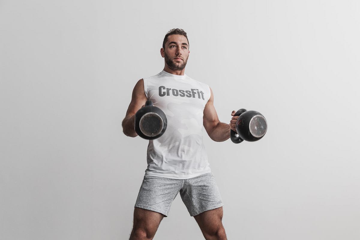 Nobull Crossfit® Mouwloos T-shirts Heren Wit Camo | 291730-OEN
