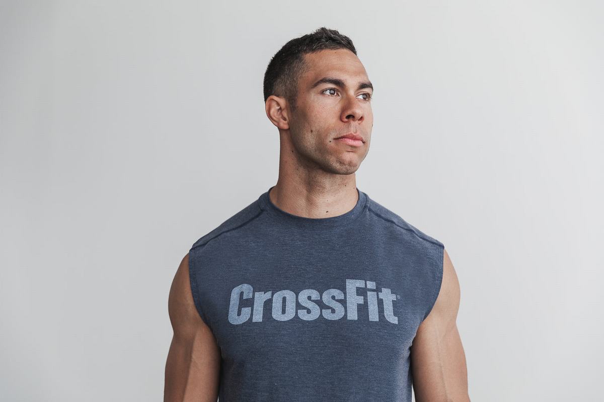 Nobull Crossfit® Mouwloos T-shirts Heren Donkerblauw | 512437-NRG
