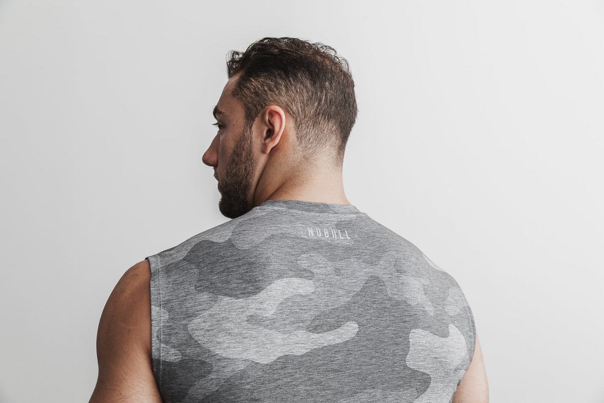 Nobull Crossfit® Mouwloos T-shirts Heren Grijs Camo | 824067-HKQ