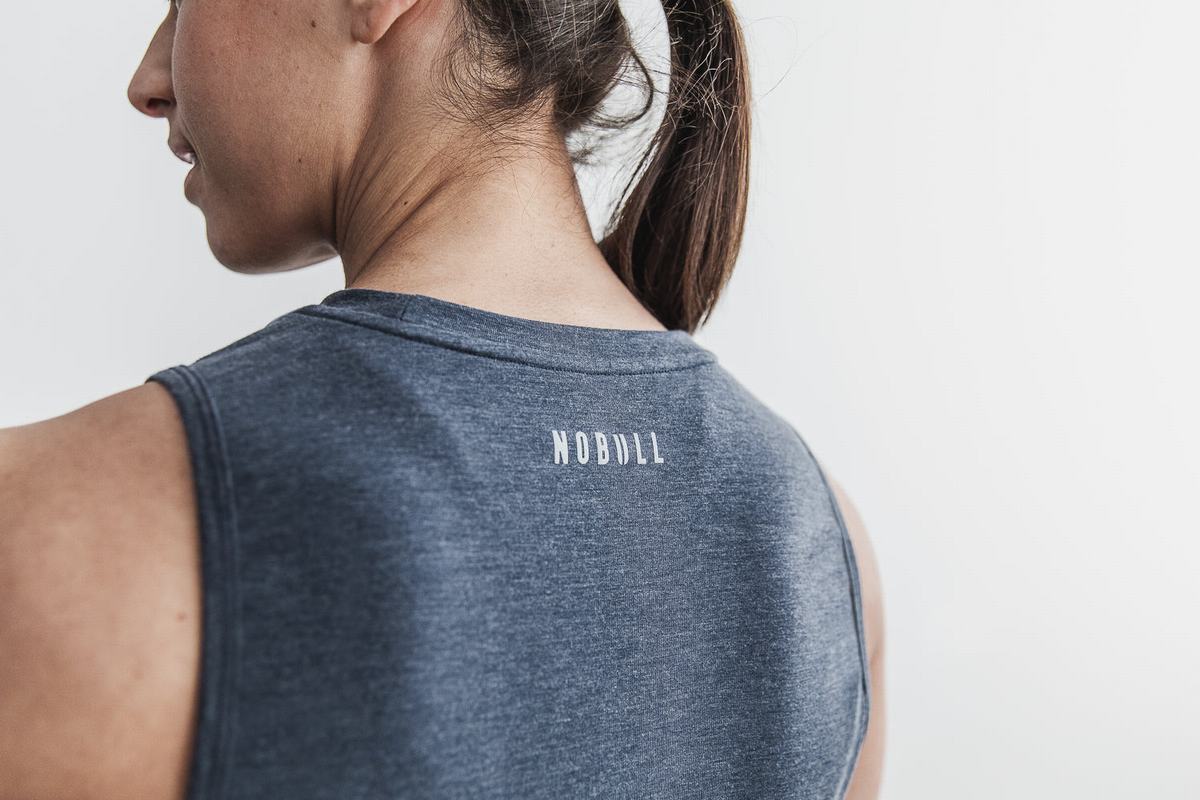 Nobull Crossfit® Muscle Tank Tanktop Dames Donkerblauw | 096827-GMO