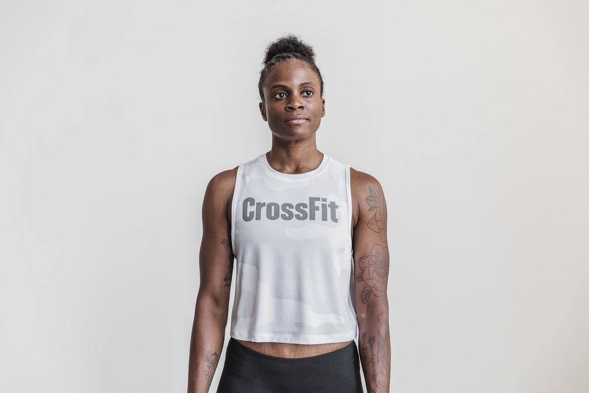 Nobull Crossfit® Muscle Tank Tanktop Dames Wit Camo | 650819-QSI