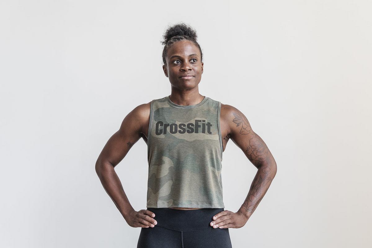 Nobull Crossfit® Muscle Tank Tanktop Dames Groen Camo | 873512-KHQ