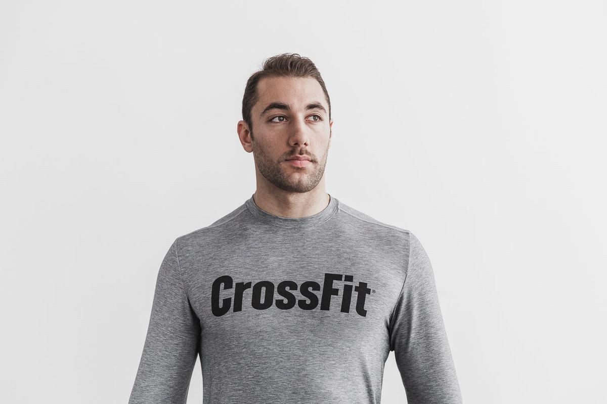 Nobull Crossfit® T-Shirt Lange Mouw Heren Grijs | 168903-FDQ