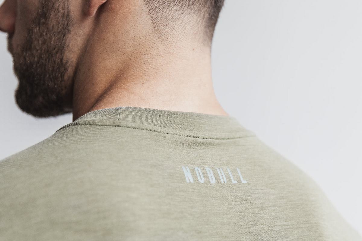 Nobull Crossfit® T-Shirt Lange Mouw Heren Groen | 239608-PNR