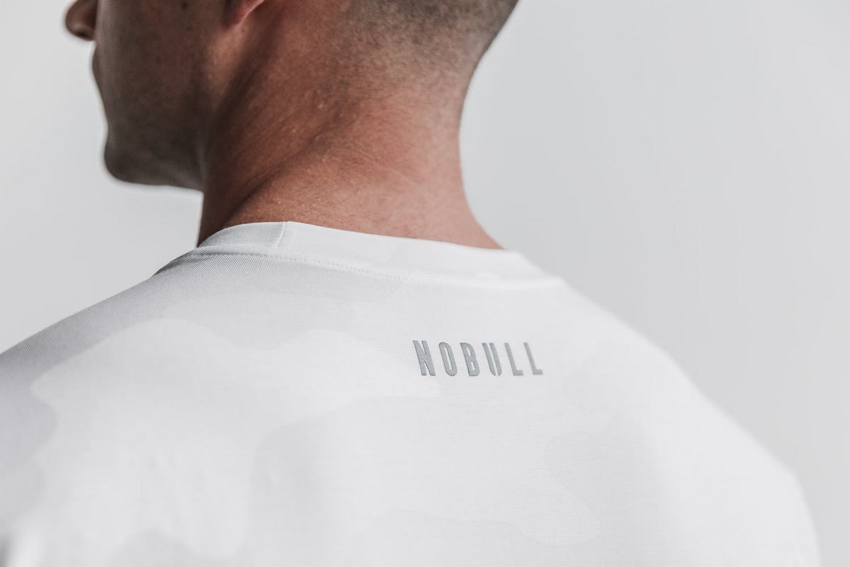 Nobull Crossfit® T-Shirt Lange Mouw Heren Wit Camo | 634157-XLA