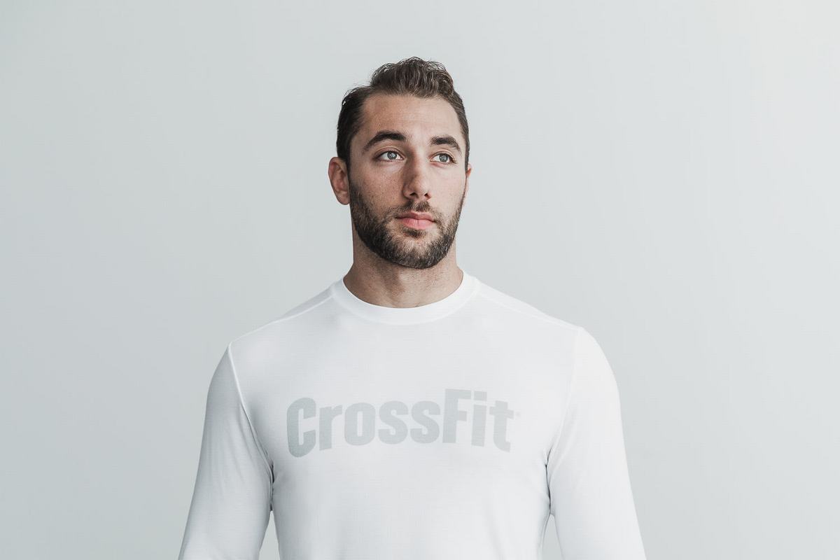 Nobull Crossfit® T-Shirt Lange Mouw Heren Wit | 634908-PMG