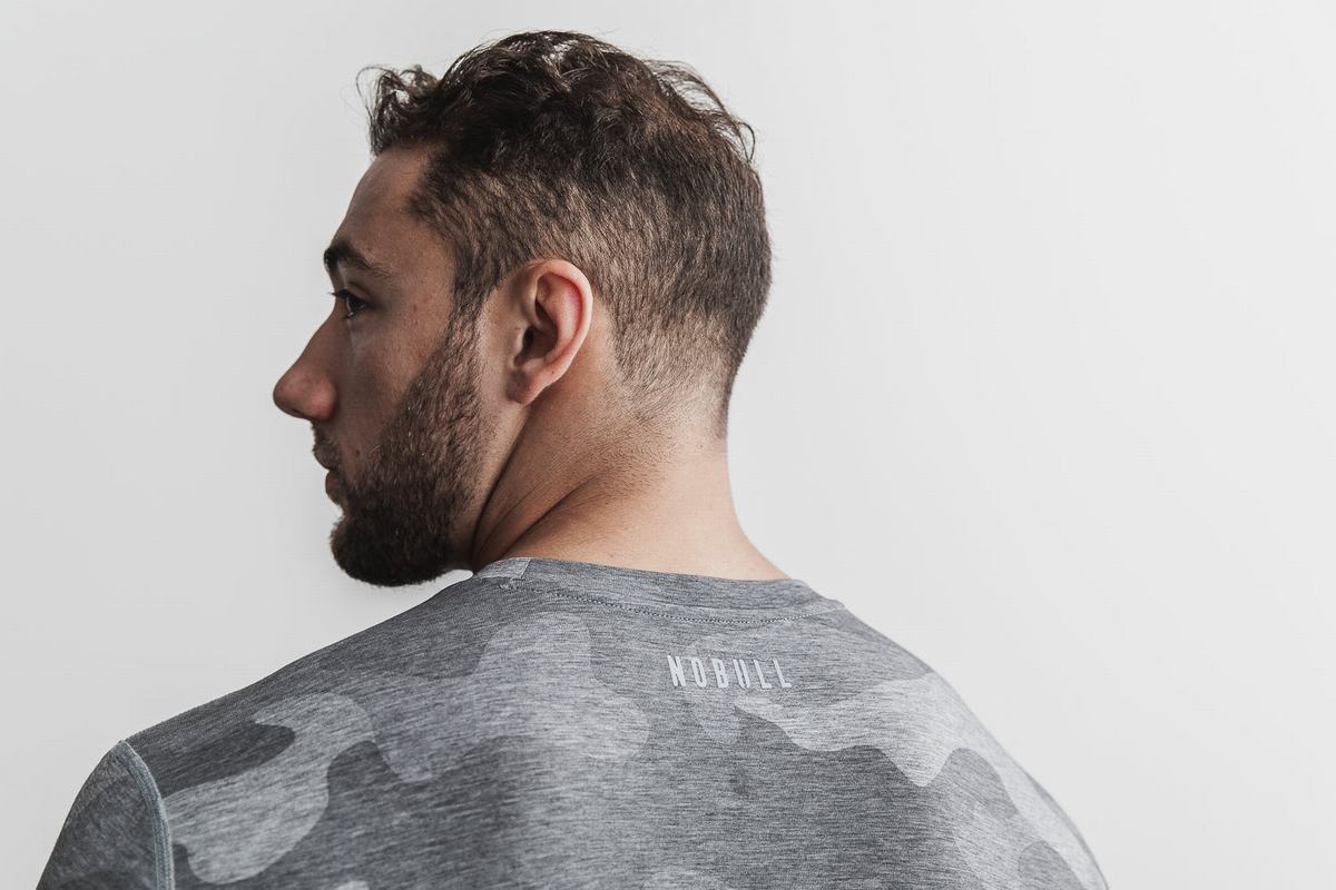 Nobull Crossfit® T-shirts Heren Grijs Camo | 436721-WXN