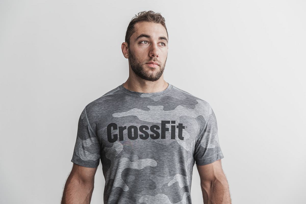 Nobull Crossfit® T-shirts Heren Grijs Camo | 436721-WXN