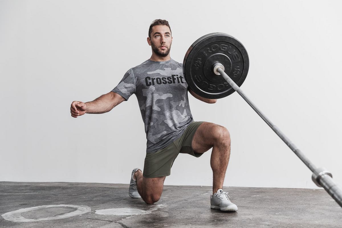 Nobull Crossfit® T-shirts Heren Grijs Camo | 436721-WXN