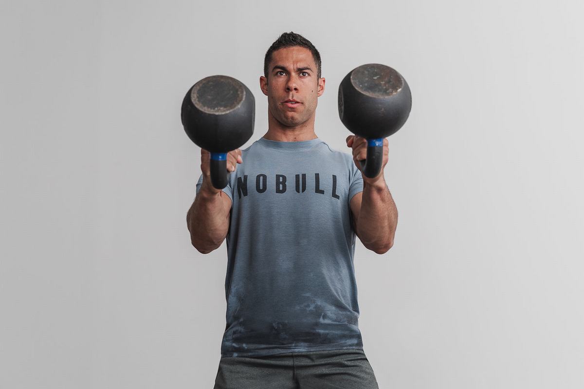 Nobull Dip-Dye T-shirts Heren Blauw | 805794-URK