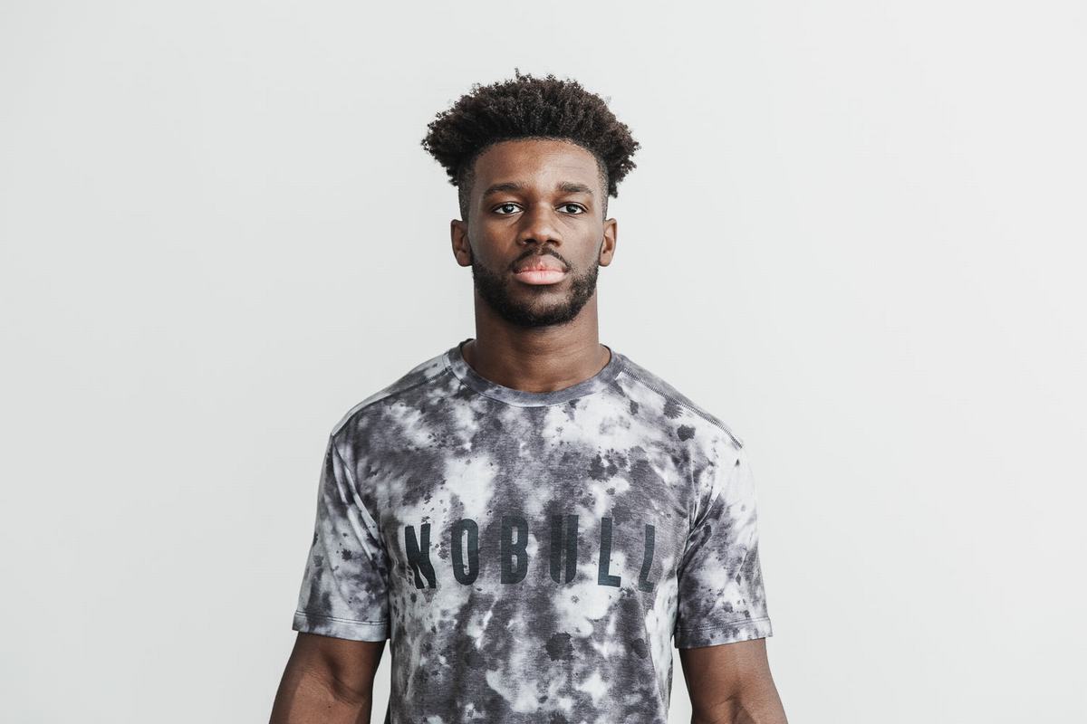 Nobull Dip-Dye T-shirts Heren Wit Zwart | 936187-MFV