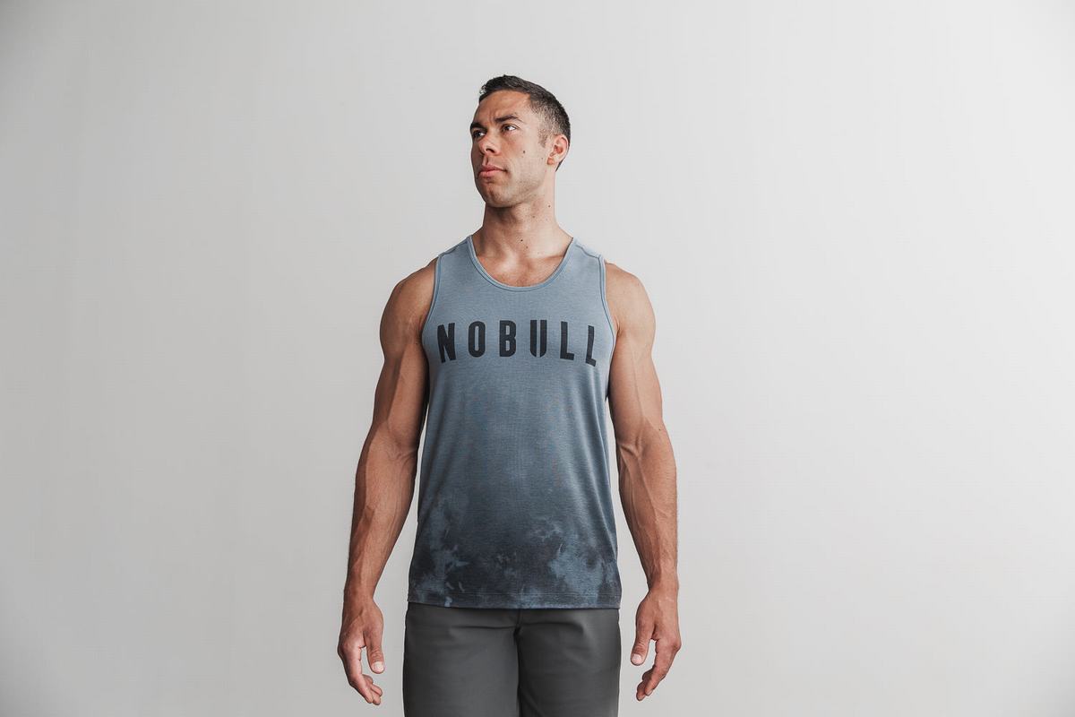 Nobull Dip-Dye Tank Tanktop Heren Blauw | 105396-HSR