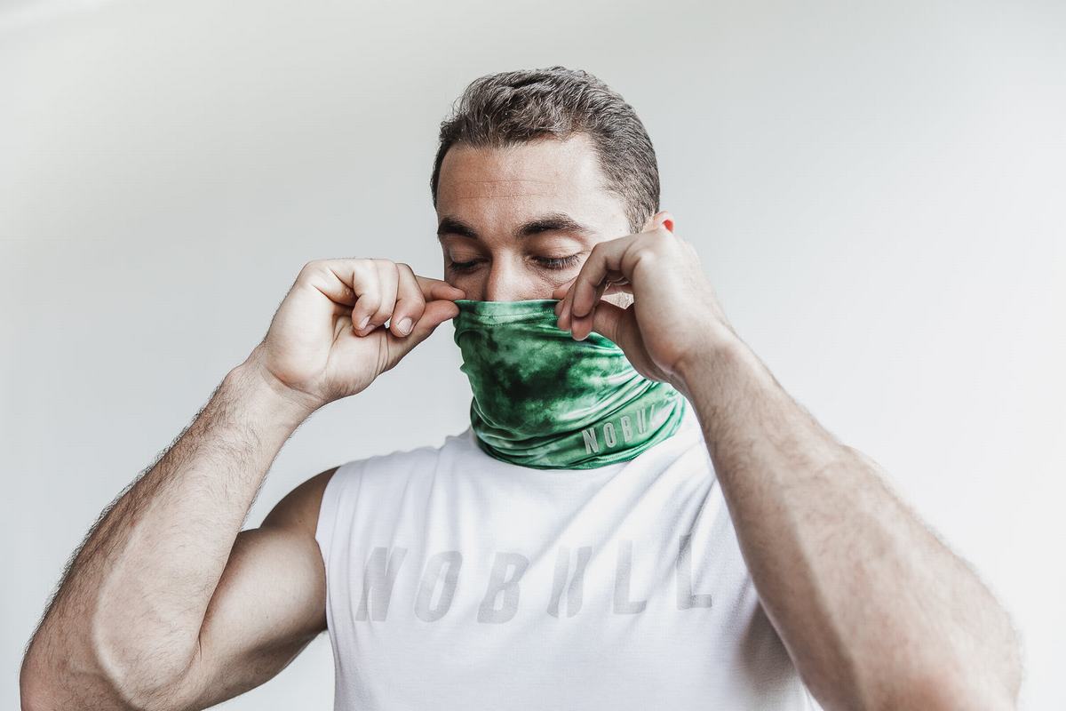 Nobull Gaiter Tie-Dye Sjaals Dames Groen | 039546-XGZ