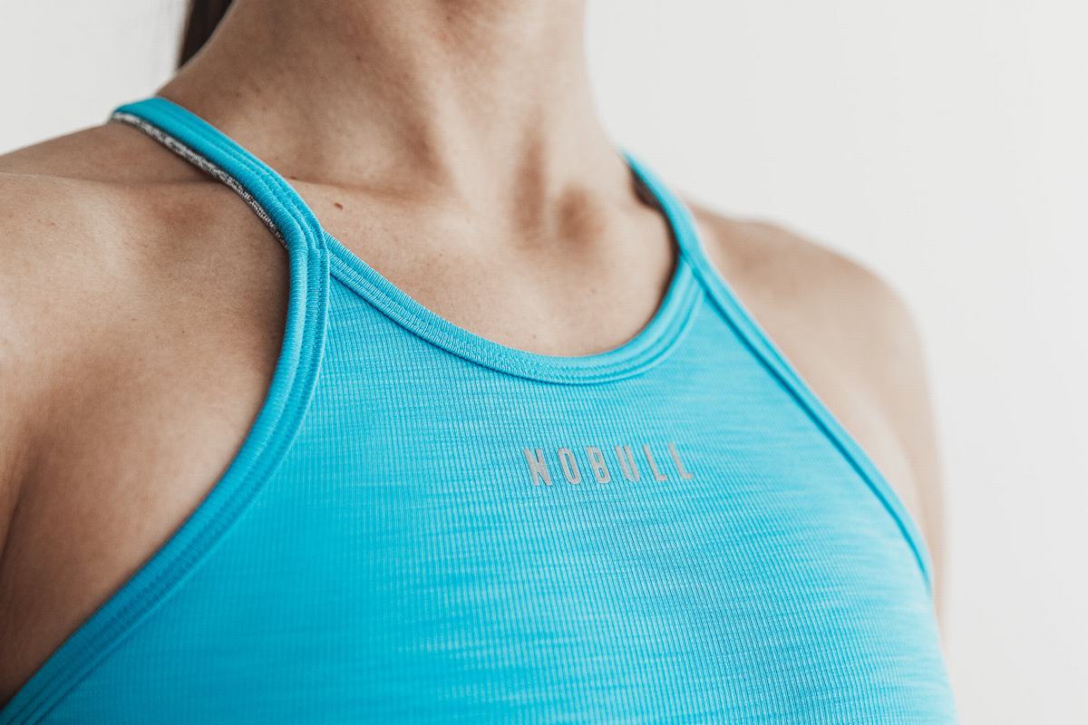 Nobull Halter Tank Neon Ribbed Tanktop Dames Blauw | 847391-EYN