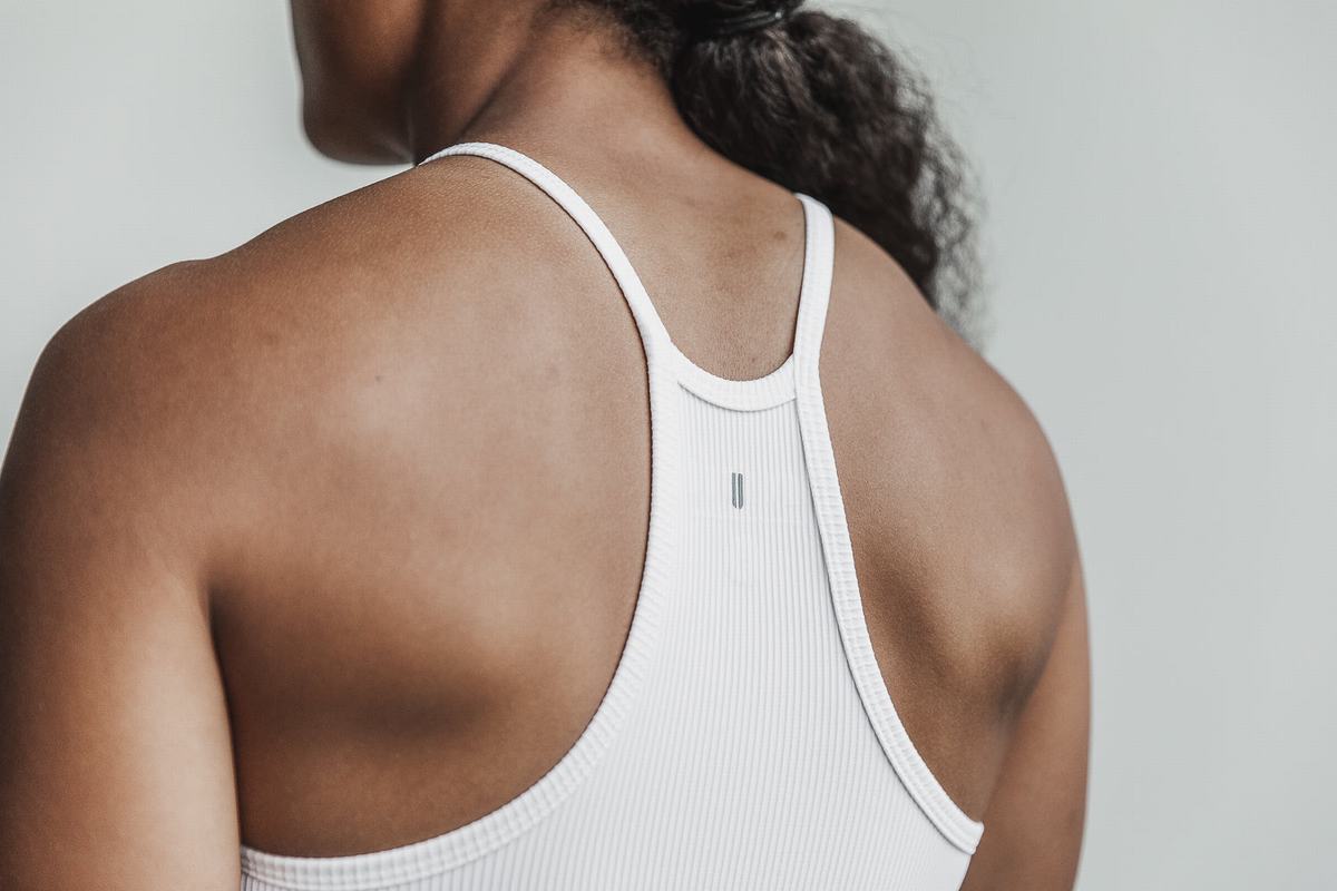 Nobull Halter Tank Ribbed Tanktop Dames Wit | 068432-QGZ
