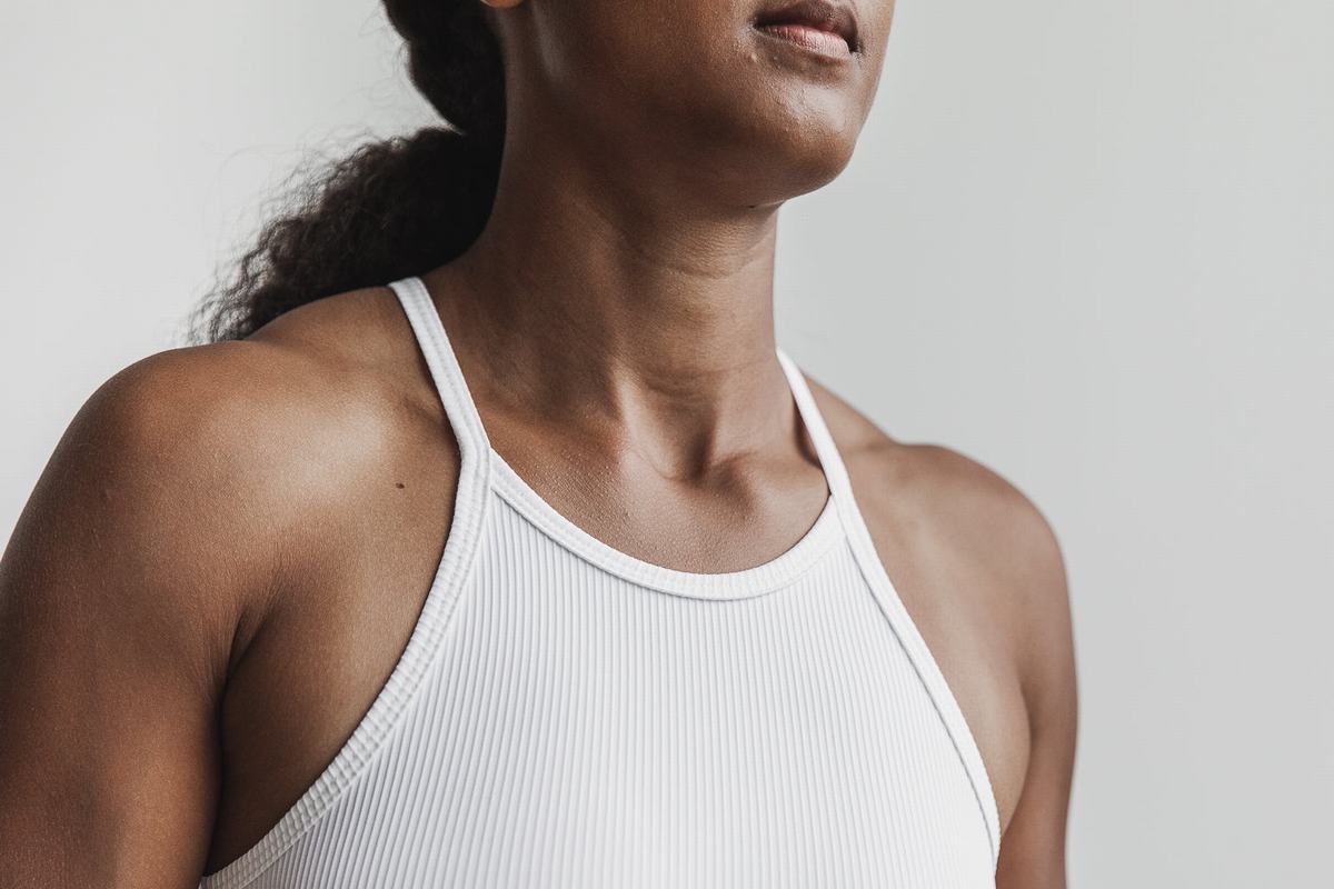 Nobull Halter Tank Ribbed Tanktop Dames Wit | 068432-QGZ