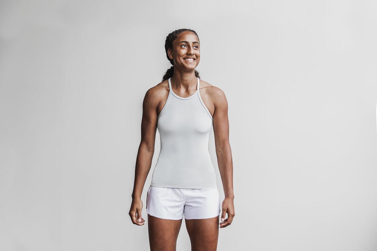 Nobull Halter Tank Ribbed Tanktop Dames Grijs | 087426-UWI