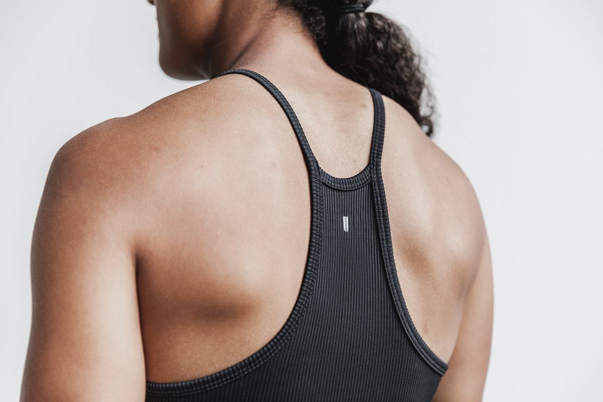 Nobull Halter Tank Ribbed Tanktop Dames Zwart | 135749-UXL
