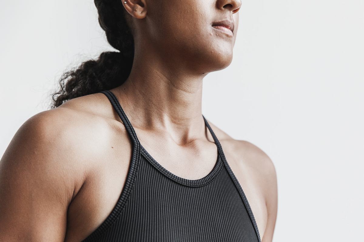 Nobull Halter Tank Ribbed Tanktop Dames Zwart | 135749-UXL