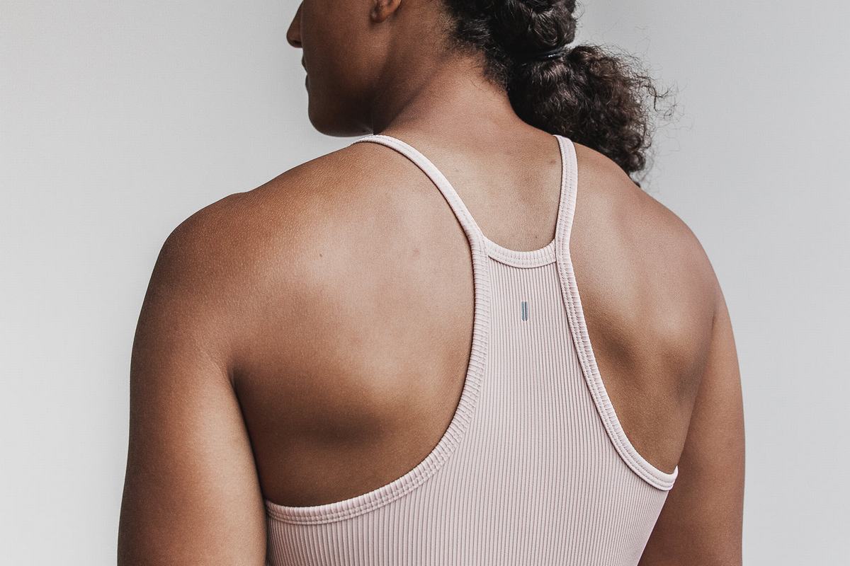 Nobull Halter Tank Ribbed Tanktop Dames Roze | 425173-QSH