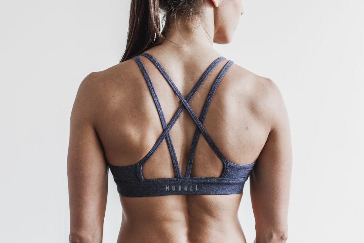 Nobull Heather Sport Bh Dames Donkerblauw | 943687-AOF