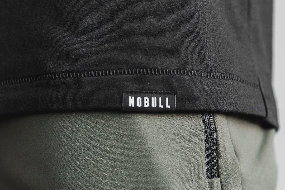 Nobull Heavyweight Pocket T-Shirt Lange Mouw Heren Zwart | 067325-STL