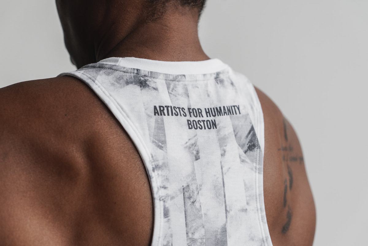Nobull High-Neck Artists For Humanity Tank Tanktop Dames Wit Zwart | 381745-CET