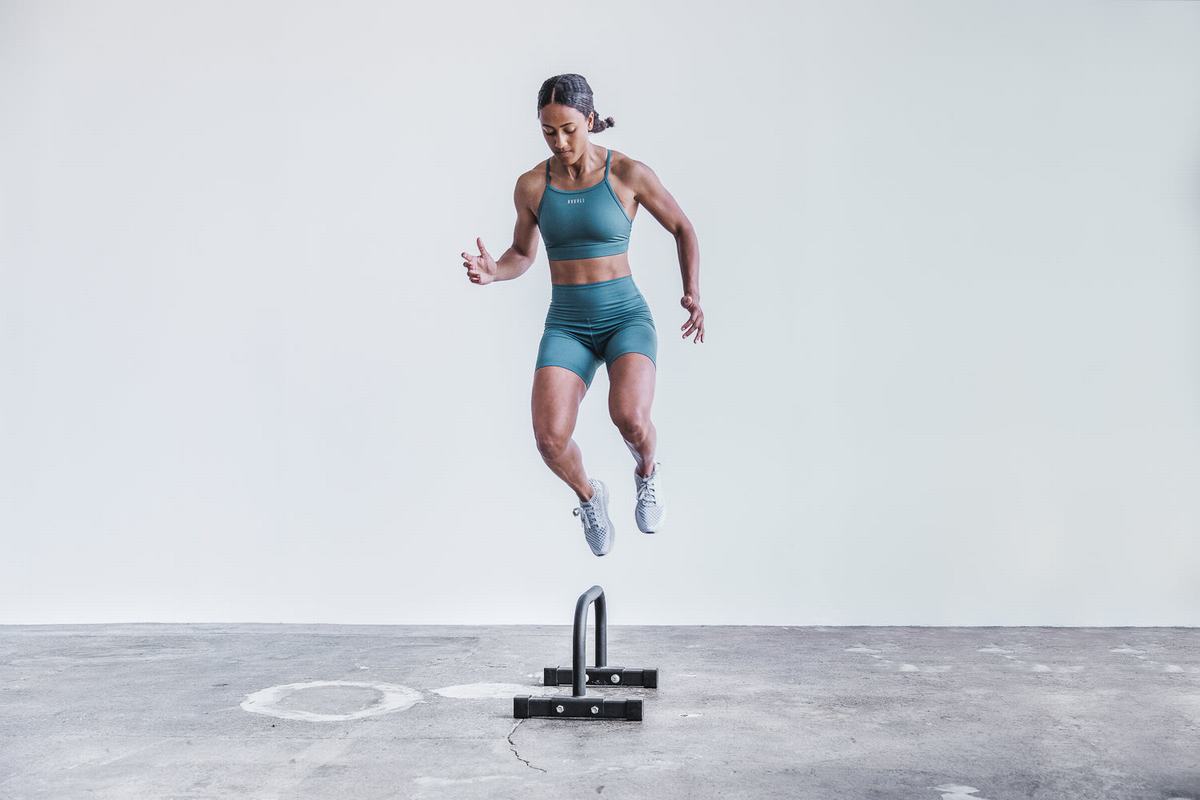 Nobull High-Neck Matte Sport Bh Dames Diepturquoise | 168230-LPD