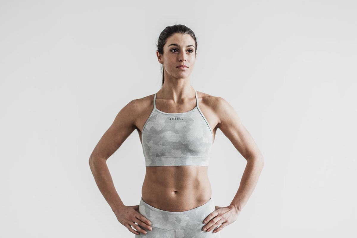 Nobull High-Neck Melange Sport Bh Dames Camo | 389421-NIV