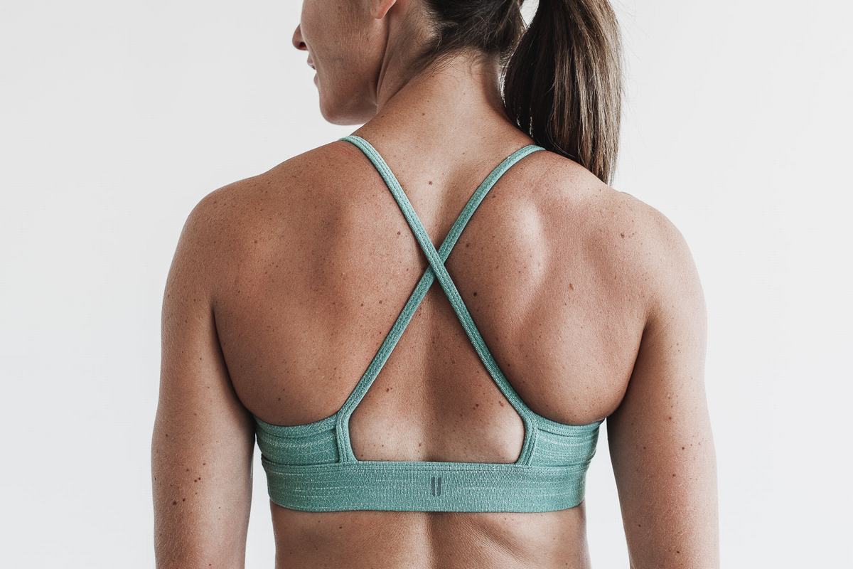 Nobull High-Neck Melange Sport Bh Dames Blauw | 794810-NIG