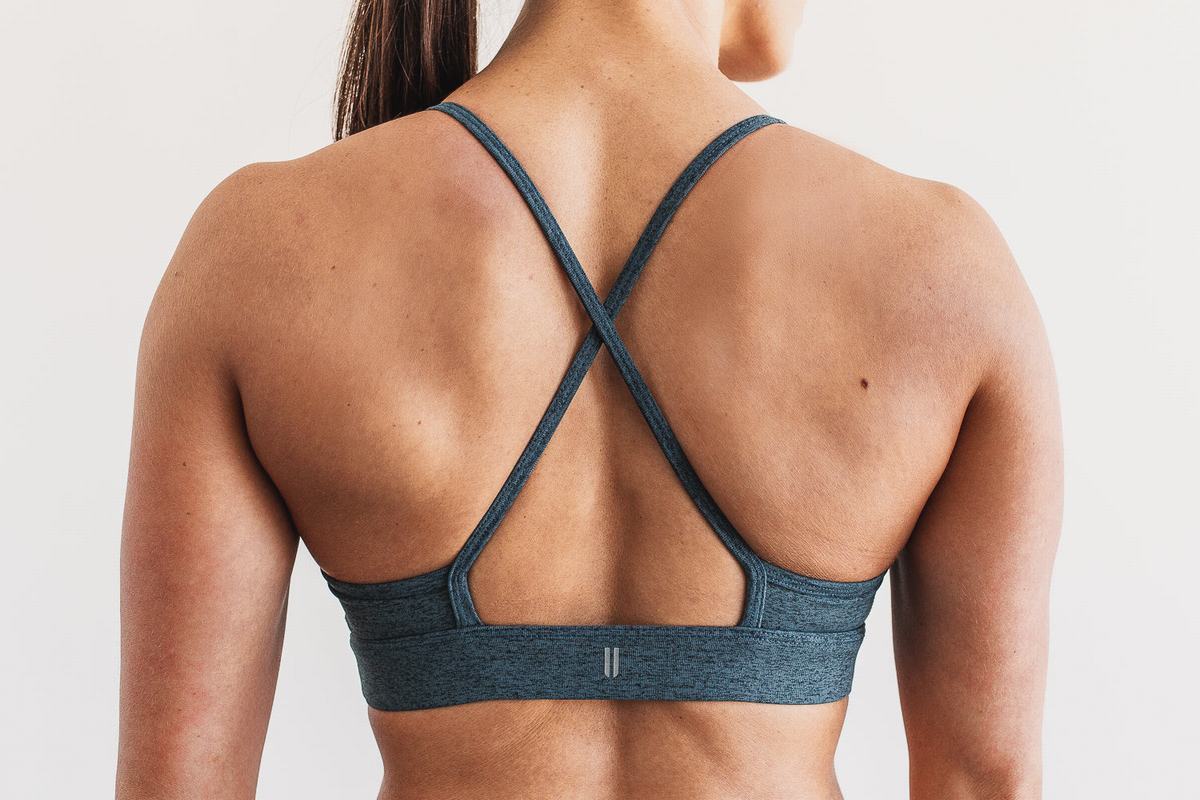 Nobull High-Neck Plush Heather Sport Bh Dames Turquoise | 748053-KOD