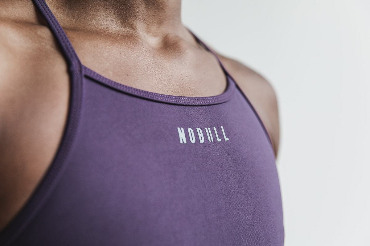 Nobull High-Neck Sport Bh Dames Bruin | 081359-WCZ