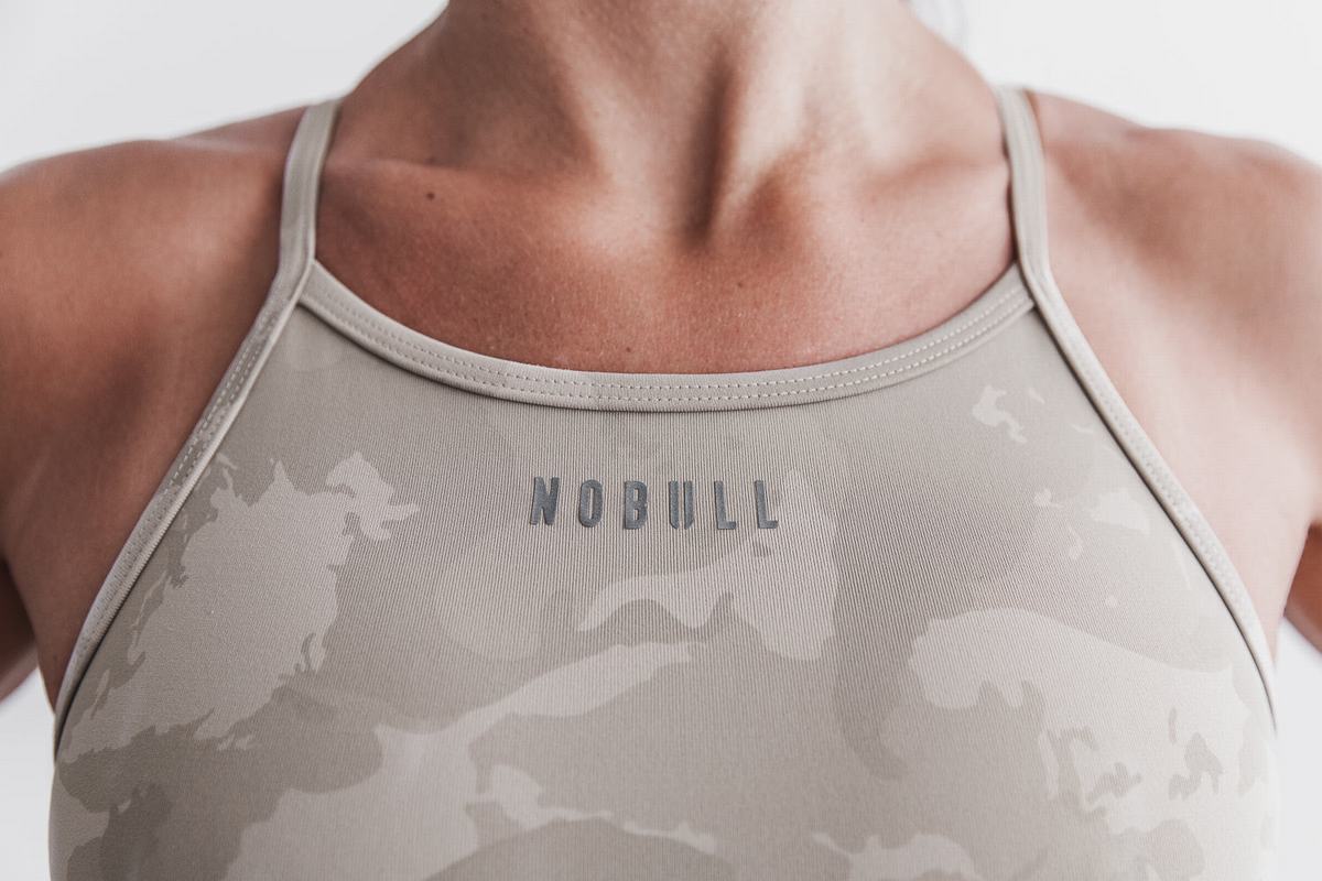 Nobull High-Neck Sport Bh Dames Camo | 425138-ZKJ