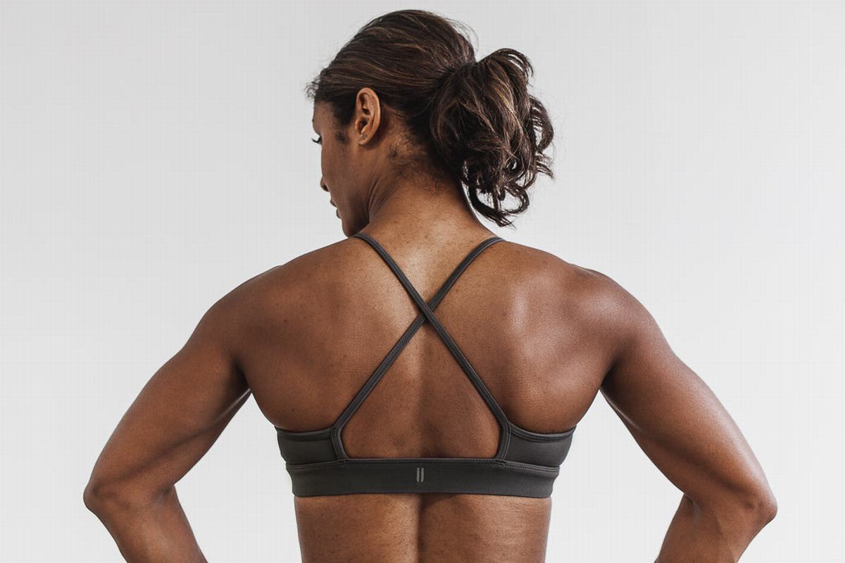 Nobull High-Neck Sport Bh Dames Donkergrijs | 854306-AYT