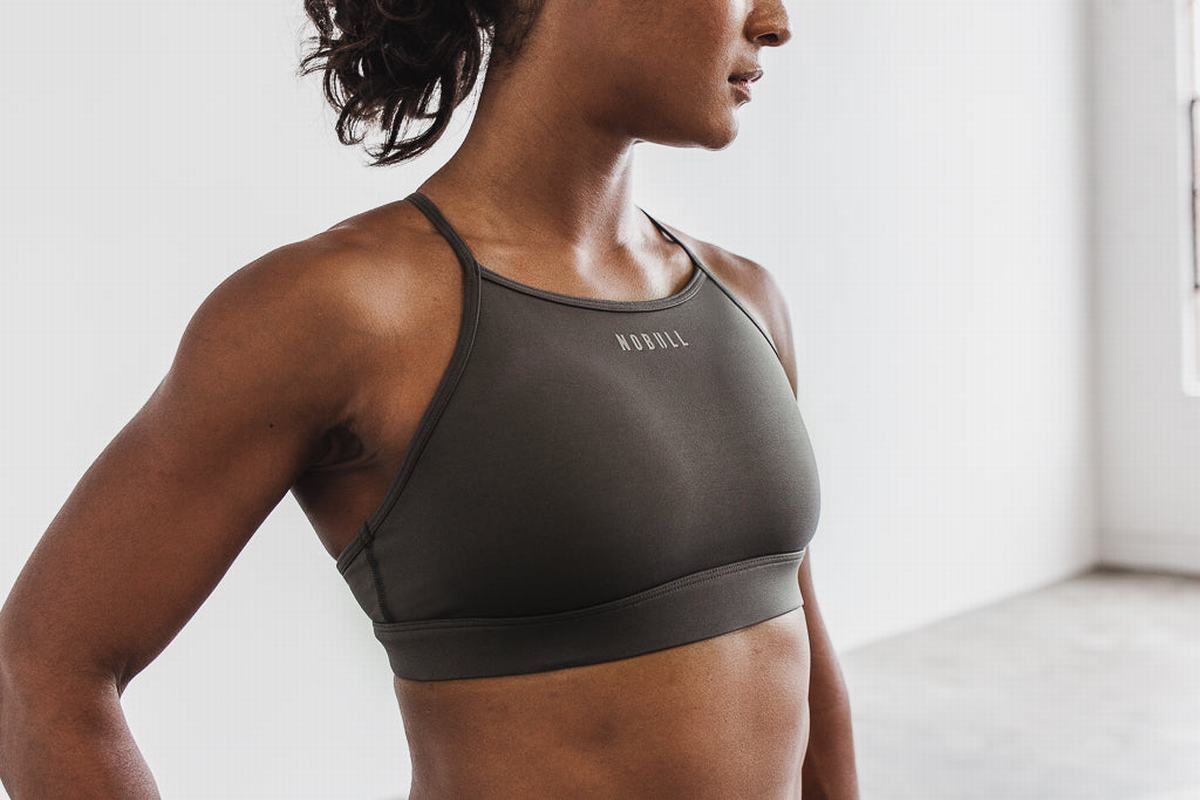 Nobull High-Neck Sport Bh Dames Donkergrijs | 854306-AYT