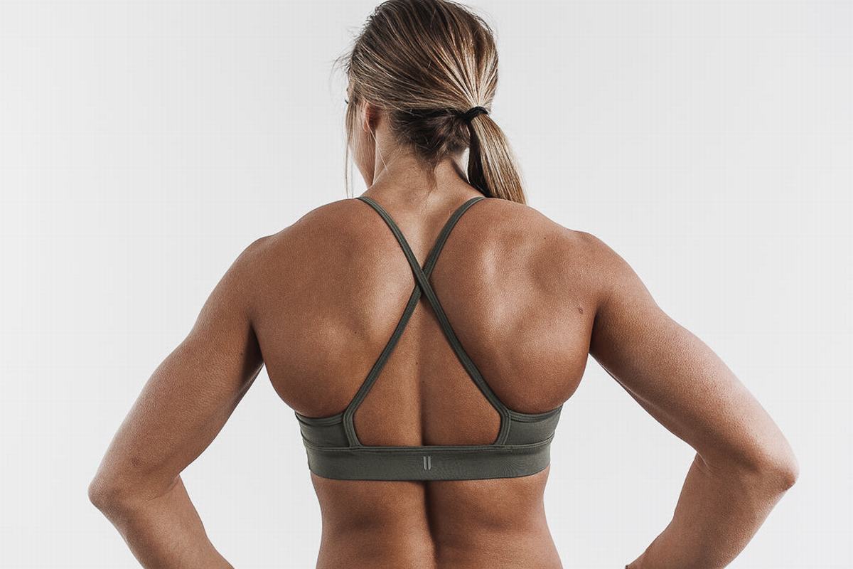 Nobull High-Neck Sport Bh Dames Groen | 179563-NUC