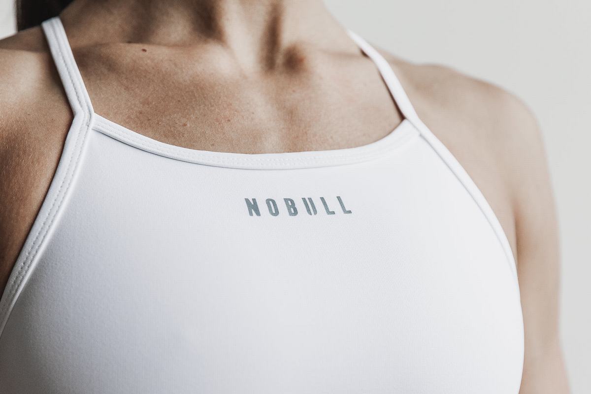 Nobull High-Neck Sport Bh Dames Wit | 684179-KTS