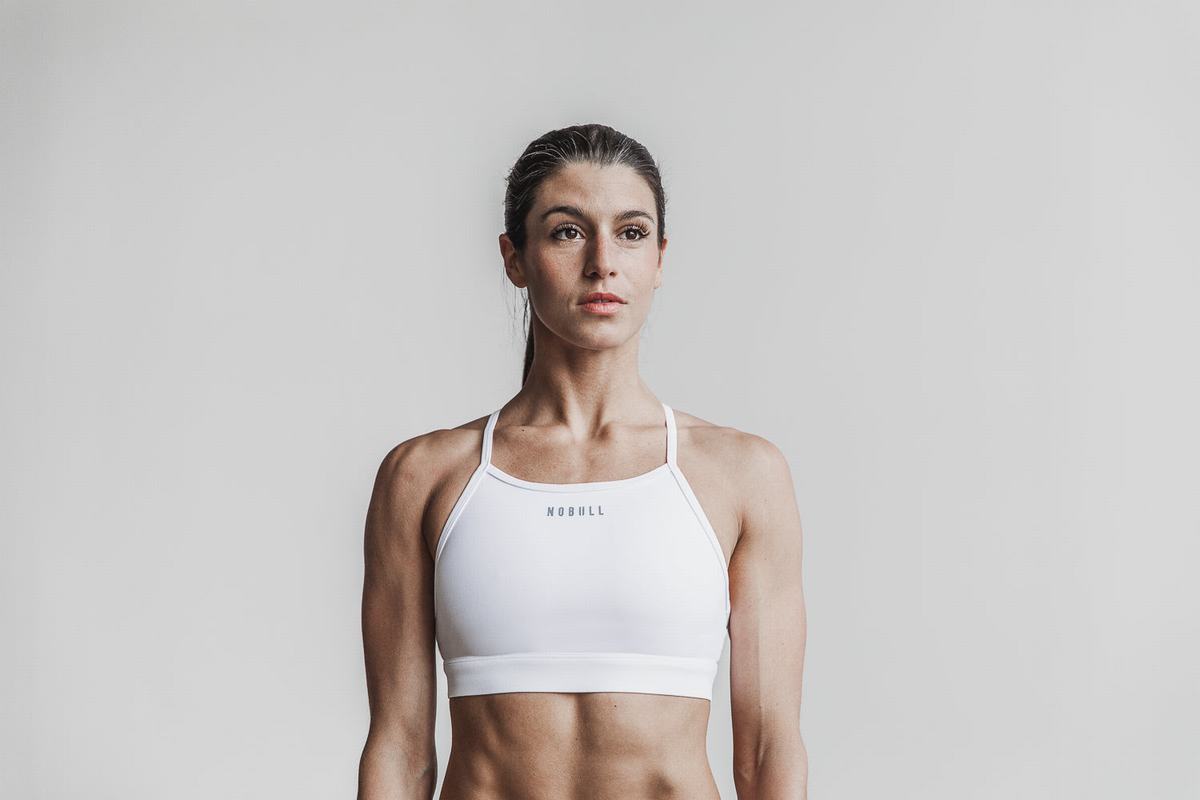 Nobull High-Neck Sport Bh Dames Wit | 684179-KTS